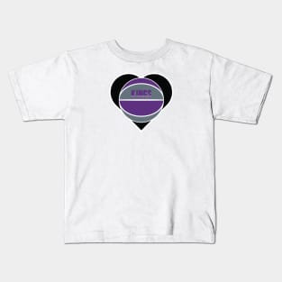 Heart Shaped Sacramento Kings Basketball Kids T-Shirt